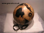 Another image of the finished ball and chain project