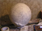 The ball covered in Masking tape