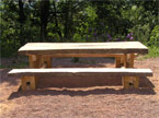 Side view of the sun soaked table, showing more graceful construction details