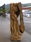 The finished insects carving from the side