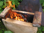 Another shot of the Burnt Cube on fire