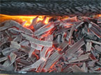 Buring embers inside a Burnt Cube