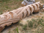 Final touches being applied to the Dandelion carving