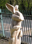 The finished rabbit sits proud in the scoolyard, basking in the sun