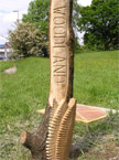Varsign photo five Fine detail at the base of the woodland walk signpost